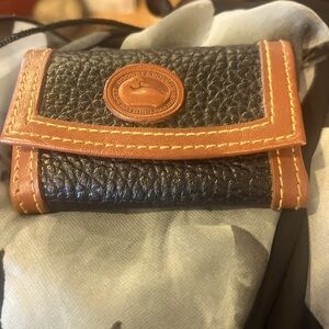 Dooney & Bourke Black and Brown Leather Key Case Vintage Dooney & Burke Key Case